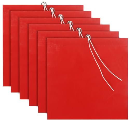 6 Stück Rote Warnflagge, Warnfahne Rote Fahne Überlänge mit Seil, Warnflaggen Set Warnflagge Endfahne Schlussfahne Rot für Transport Fahrradträger Auto Wohnwagen (30x30cm)