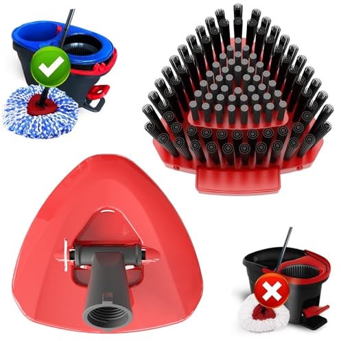 Upgrade Spin Mop Replace Base Scrub Brush Only Compatible with Vileda Rinseclean System, More Layers of Bristles Great for Kitchen, Deck, Bathroom and Shower Floor Scrubber Head Replacement (Small)