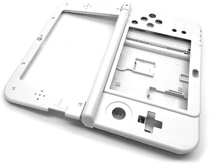 New3DSXL - Juego de 3 carcasas de repuesto para consola 3DS New3DS XL LL 3DSXL, placa frontal interior de botón central + marco de pantalla + placas de cubierta de soporte de batería