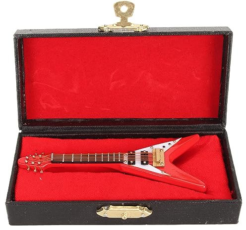 Miniatur-Gitarren-Brosche, V-Typ, Kleine Gitarrennadel aus Legierung, Niedliche Musikinstrumenten-Abzeichen Am Rucksack, Rote Gitarren-Anstecknadel