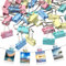 110 Pièces Pince à Double Clip 32MM 25MM 19MM 15MM Pince à Documents Couleurs Assorties Pince Document Metal Pinces à Papier Clip