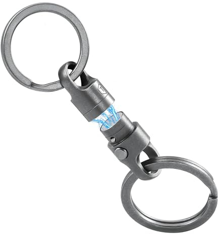 KeyUnity Titanium Magnetic Quick Release Keyring & Keychain, One-Hand Detachable 360° Rotatable Key Chain, Key Organizer Linker for Carabiner for Cars, Homes, and Accessories for Men & Women