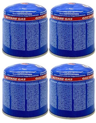 PLUS HOME Camping Gas 190g,cartuchos de gas, La Solución Ideal para Aventuras al Aire Libre.Pack4¡ojo¡ el modelo es sin agujero hecho revisalo si es compatible con su hornillo.