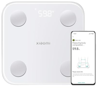 Xiaomi Mi Body Composition Scale S400 Personenwaage mit Dual-Frequenz-Messung, 25 Gesundheitsindikatoren, bis zu 150 kg und 100 g Genauigkeit