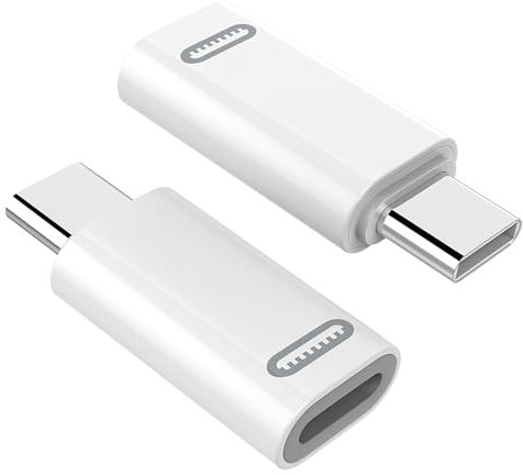 TiMOVO 2PZS Adaptadores Hembra a USB C Macho, Adaptador USB C 35W PD Carga Rápida Transferencia de Datos para 15/15 Pro/15 Pro Max/15 Plus, iPad Pro/Air, Blanco