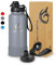 hydro2go Edelstahl-Trinkflasche mit Sportdeckel – BPA-frei, auslaufsicher, isolierte Flasche für Sport und Outdoor, hält Getränke 24 h kalt oder 12 h heiß (Quicksilver, 950 ml)