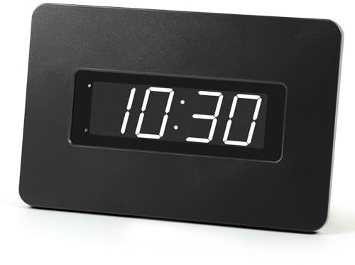 Timegyro Digital Wall Clock, Battery Operated with LED Display, Backlight Wall Clock, Table Top, Alarm, Brightness Adjustable, 12/24 Hours