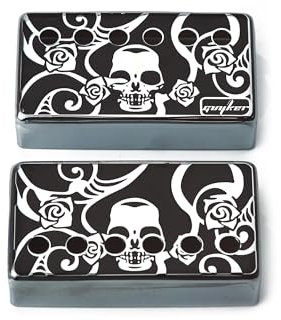 Guyker Humbucker Tonabnehmerabdeckung (1 Stück 50 mm und 1 Stück 52 mm Stangenabstand) – Cupronickel Bridge und Neck Pickups Frame Set Ersatzteile für Les Paul LP Style E-Gitarre (PC014, Chrom)