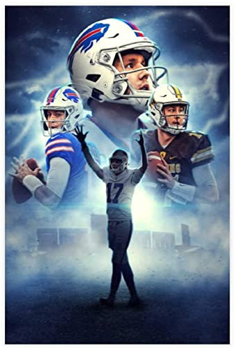 JINLIMAO Foto Auf Leinwand 30 * 50CM Senza Cornice Giocatore di football Wyoming Cowboys Josh Allen Buffalo Bills Sport Poster Wall Art Decor Stampa immagini per soggiorno camera da letto