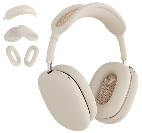 Foweroty Silikon-Schutzhülle für AirPod Max (2024/2020), Ohrpolster-Hülle, Ohrmuschel-Abdeckung, Kopfband-Abdeckung, Kratzfest, Zubehör, Ultra-Schutzhülle für Apple AirPods Max (USB-C) (Starlight)
