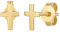 Kreuz Ohrstecker Gold 585 für Damen und Herren 2 Stück. Gelbgold Ohrschmuck mit Schmuck-Etui + Echtheitszertifikat