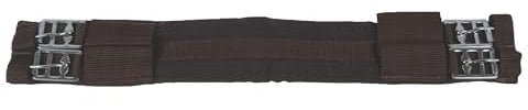 Brama West Sattelgurt Kurzgurt Bauchgurt aus Textil für Shetty Pony Holzpferd - Braun, 65cm