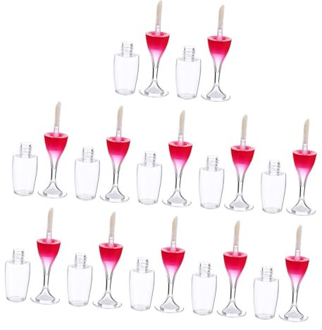minkissy 12pièces Lot De Flacons De Gloss à Rechargeables Forme De Verre à Vin Pour Contenir Différents De Gloss Et à
