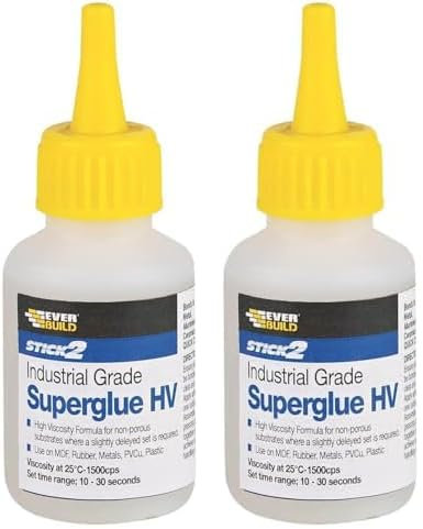 Everbuild Stick2 Superglue High Viscosity – Suitable for DIY & Professional Projects – Industrial Grade – High Strength – Rapid Setting – Clear – 50g (Pack of 2)