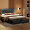 BRILVERDE Polsterbett 140x200 cm mit LED, Doppelbett mit Verstellbares Kopfteil, Stauraumbett mit 4 Schubladen, Jugendbett Bettgestell mit Lattenrost, für Erwachsene, PU (Grau, 140 x 200 cm)