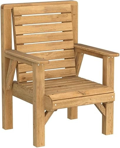Staffordshire Garden Furniture Wooden Chair – Handcrafted Redwood Outdoor Seating – Delivered Fully Assembled – UK Made & Weather-Treated
