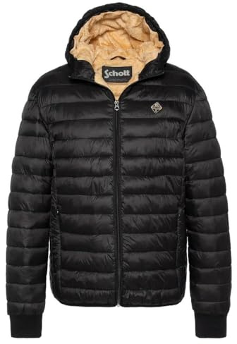 Schott Express Herren-Daunenjacke, Schwarz