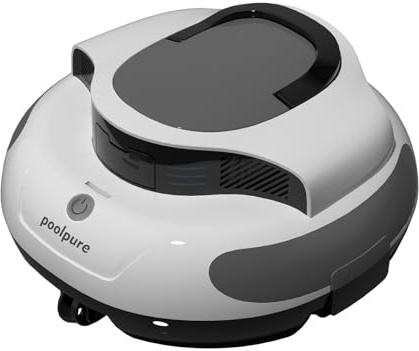 POOLPURE Robot aspirapolvere per piscina, 5000mAh, doppio motore, doppio sensore Hall, display LED, parcheggio automatico, impermeabile IPX8, aspirapolvere per piscina senza fili