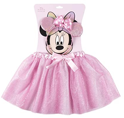 CERDÁ LIFE'S LITTLE MOMENTS – Set Tutù Bambina con Cerchietto, Costume Principessa Ufficiale Disney & Sanrio, Taglia Unica 3-8 Anni [2481 Rosa Minnie]
