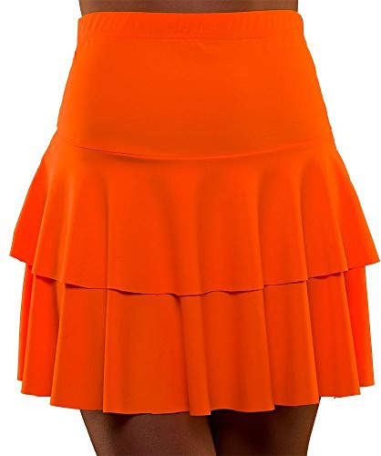 Wicked Costumes Adult 80's Ra Ra Skirt (Neon Orange) - XS/S (UK 6-10)