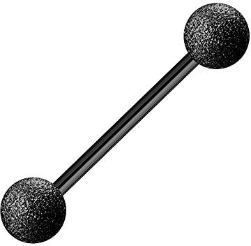 Treuheld Piercing Stab - Stahl - Schwarz - Diamant - [10.] - 1.6 x 14 mm (Kugeln: 5mm)