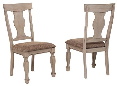 K & B Furniture Co INC K & B Möbel 2-farbig braun Holz gepolstert Esszimmer Esszimmer Stühle (2er Set)