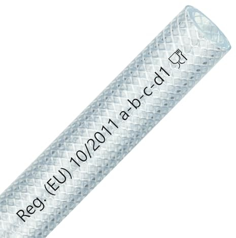 FLEXTUBE TX Ø 50mm x 5mm (2 Zoll), 15m lang PVC Schlauch mit Gewebe, Lebensmittelecht durchsichtig flexibel Druckschlauch Druckluftschlauch Lebensmittelschlauch Wasserschlauch Luftschlauch