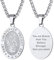 PROSTEEL Kette für Damen Herren Edelstahl Heiliger Christophorus Anhänger Halskette St. Christopher Motiv personalisiert Oval Medaille Schutzpatron der Reisenden Amulett für Geburtstag