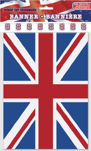 10m Flaggenbanner * British Union Jack * mit 20 Wimpel | Bunting Flag Party Geburtstag Deko Motto Mottoparty Wimpelkette Partykette Girlande Fahnenkette England Großbritannien UK GB