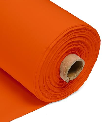 Tejido liso 100% algodón 150 cm ancho 150 GSM (naranja, medio metro)