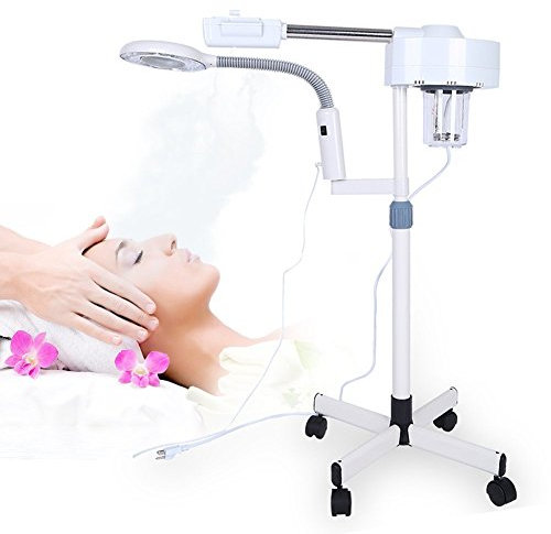 Dioche Vaporizzatore Faciale a LED 5X Ingrandimento Lampada da Terra 2 in 1 Vapore Viso Multifunzione Spa Umidificatore Professionale Beauty Facial Clean Skin Care Tool