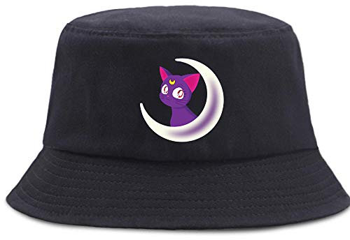 NIUASH Fischerhüte Anime Casual Bucket Hats Niedliche Sailor Moon Fischer Mützen Harajuku Outdoor Frauen Panamahut Faltbare Sonnenschirm Kappe-D