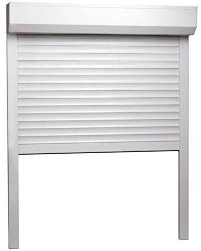Tidyard Rollladen Rollladenpanzer Behang Rolladen Rolladenbehang Vorbaurollladen Vorbaurolladen Gute Wärme- und Schalldämmung Aluminium Weiß 140x150cm