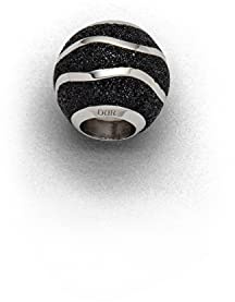 DUR Schmuck Bead WELLE Lavasand, Silber 925/- rhod. (P3827) Wechselperle