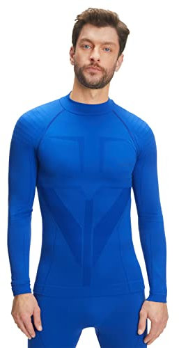 FALKE Warm Turtleneck M L/s Sh hilo funcional secado rápido, Capa de base superior Hombre, Azul Yve 6714-O, XXL
