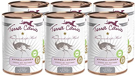 Terra Canis Autruche, Nourriture hypoallergénique pour Chiens, 6x400g