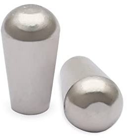 MAXCHEER 2 Stück USA Gewinde SAE 8-32 Messing LP Gitarre 3-Wege-Kippschalter Spitze Pickup-Schalter Knopf passend für Gibson Les Paul/Switchcraft Schalter (Chrom)