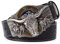 WRJAHCG Gürtel Western für Cowboy, Vintage Long Horn Bull Rodeo Western Cowboy Gürtel,Silver black,110CM/43.3''
