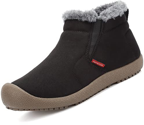 VTASQ Stivali Uomo Invernali Stivaletti Foderato in Pelliccia Scarpe Caldo Cotone Scarpe Outdoor Comodo Antiscivolo Nero-1 41 EU
