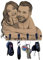 V2G1K2HJ.d Porte-clés en bois avec photo personnalisée pour décoration murale avec 4 crochets, porte-clés rustique pour décoration d'intérieur, cadeaux présonalisés pour famille, anniversaire, Noël