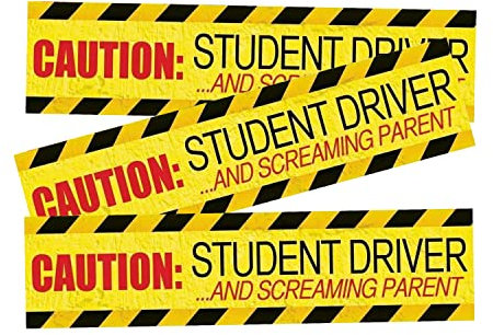 Vaygway Magnetschild mit Aufschrift Caution Student Driver and Screaming Parent, 3 Stück, Autosicherheit, hochreflektierend, für Fahrzeuge, neuer Fahrer, magnetisch, Stoßstangen-Aufkleber, Gelb