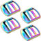 Rainbow Zinc Alloy Buckles, 4 PCS Metal Ladder Lock Buckle Slider Adjustable for Backpack Strap Accessories 1 inch, Rainbow, Medium