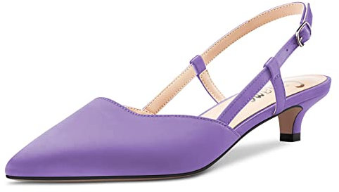 Castamere Basso Gattini Tacco Heel a Punta Pumps Donna Slingback Slip-on Sandali da Matrimonio Ufficio Feste Dress 3.5 CM Heels Viola A 38 EU