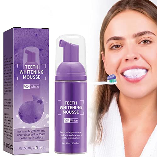 Dentifricio in Schiuma Dentifricio Viola Sbiancante Dentifricio Schiuma Pulizia Profonda Dentifricio in Schiuma Potente Rimozione Delle Macchie, Alito Fresco, Denti Bianchi