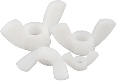 FEEIMOL Nylon Flügelmutter Kunststoff Flügelmuttern Weiß Daumenmuttern M6 (10 Stück)