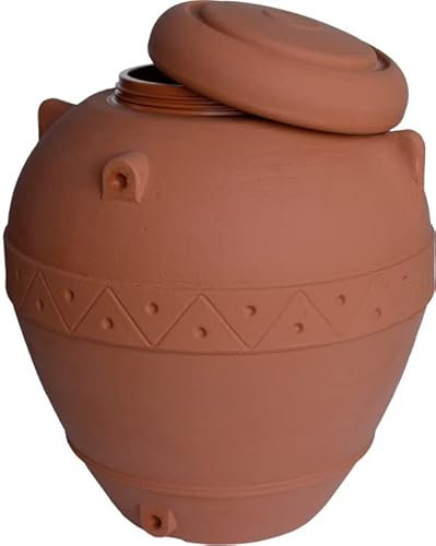 Serbatoio Cisterna per acqua piovana in plastica resistente al gelo- Orcio Giara decorativa effetto terracotta mod. 300 litri Made in Italy