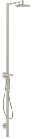 hansgrohe Axor Starck Duschsäulen Set, Kopfbrause 240 1jet, mit Thermostat, Aufputzmontage, 12672, Farbe: Edelstahl-Optik