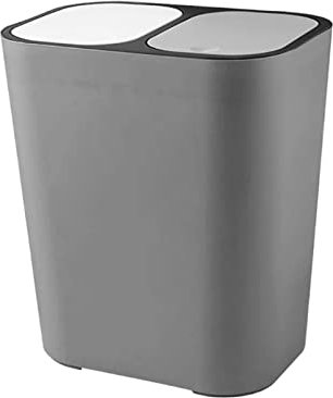 BinOxy Poubelle Les poubelles de cuisine de salle de bain peuvent les ordures de tri de type push peuvent sécher et mouiller la poubelle de séparation avec couvercle Poubelle Cuisine (Color : Grigio)
