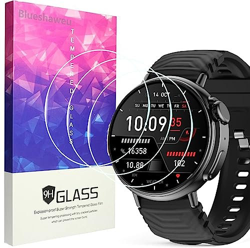 Blueshaweu 3 Pezzi Vetro Temperato Compatibile per AMZSA Smartwatch 1.52 GT88, Pellicola Protettiva Schermo in Vetro Temperato Alta Risoluzione per AMZSA GT88 Smartwatch (Transparent)