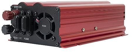 Inversor de tensión PNI L650W Doble Fuente de alimentación 12V/24V, Salida 230V, 500W, Seno Modificado, Enchufe USB 5V 500mAh, con Pinzas de alimentación y Enchufe de mechero incluidos